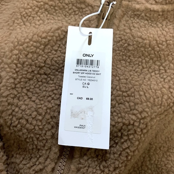 Only Amara teddy crop long sleeve full zip hoodie - Picture 4 of 4